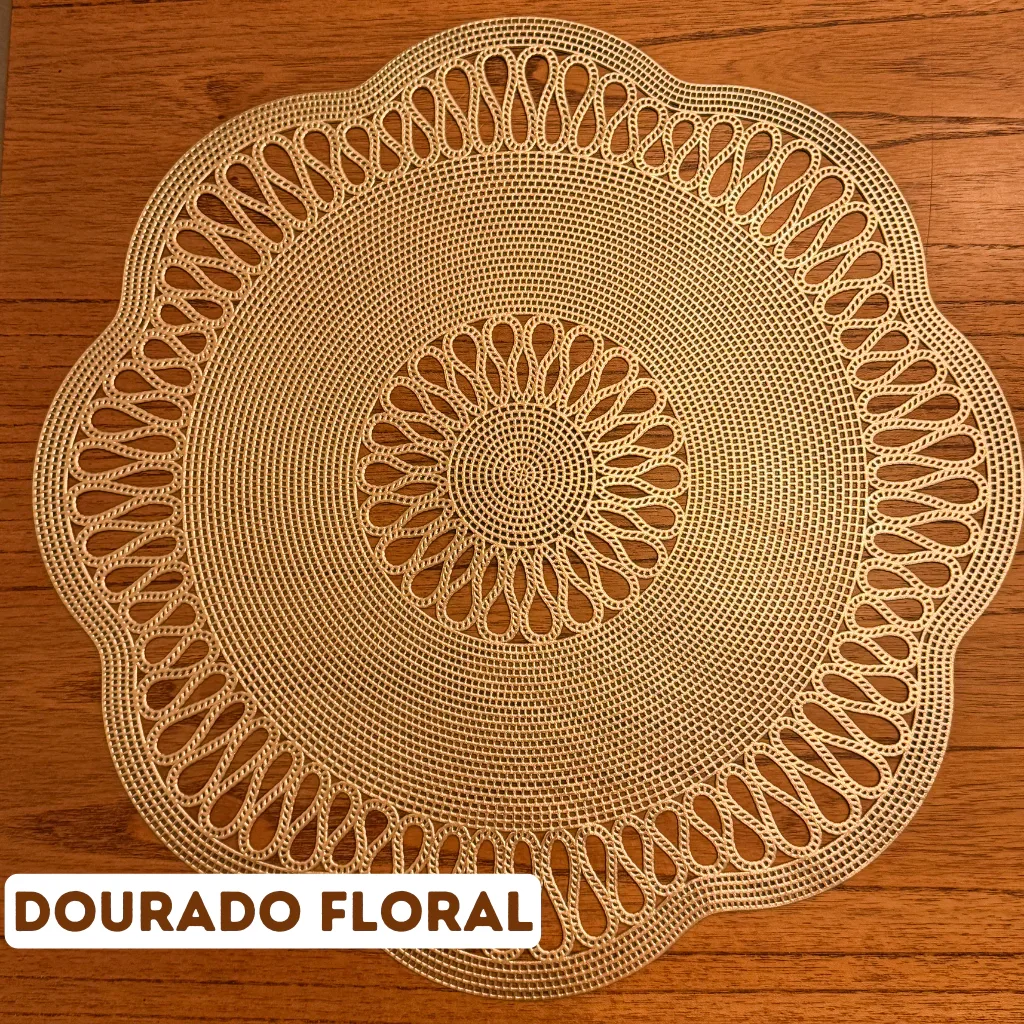 Jogo Americano Dourado Floral